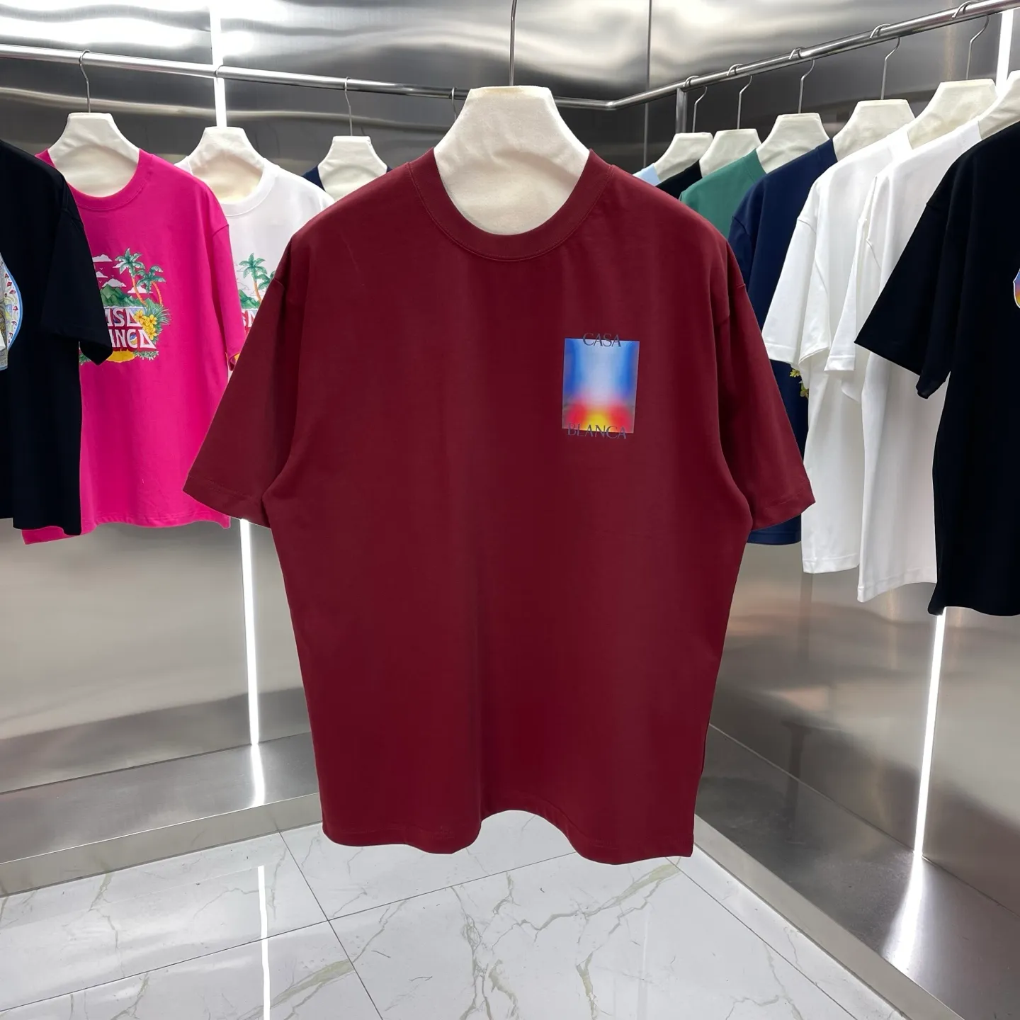 25ss New Arrival Casablanca Classic Series T ～ ， ， 。 ， Classic ， In Stock ！ ：White Black Royal Blue Red Size：S M L XL XXL